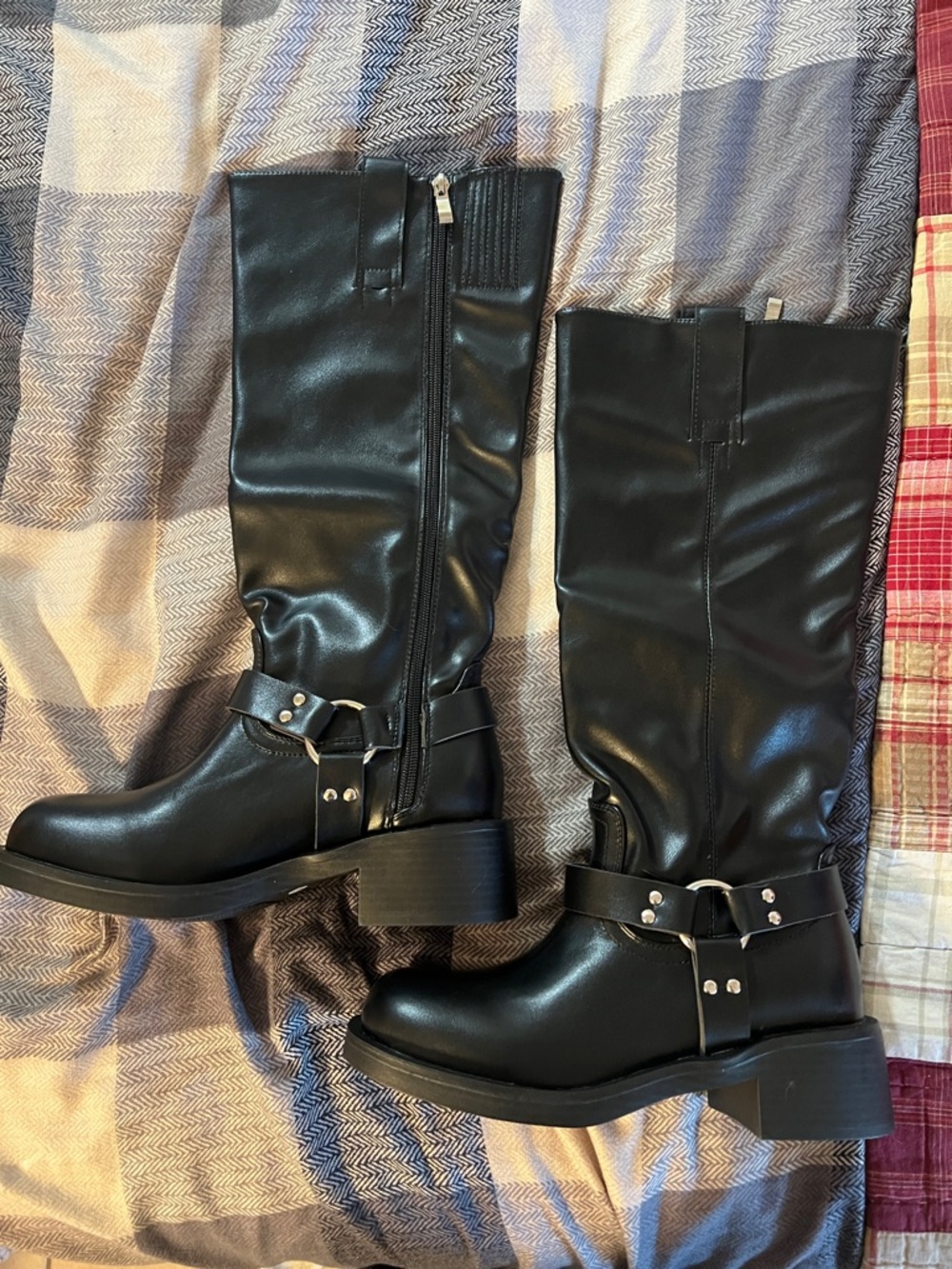 Black Women's Mid-Calf Buckle Riding Boots - Classic Style